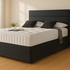 Twin Paneled Divan Bed Set with Drawer and Mattress Options
