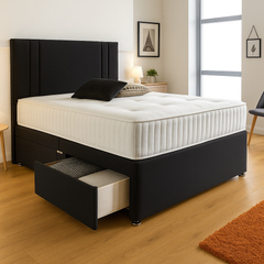 Crown Divan Bed Set with Drawer and Mattress Options