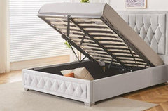 Chelsea Gas Lift Bed With storage | Button Studs Headboard | Mattress(optional)
