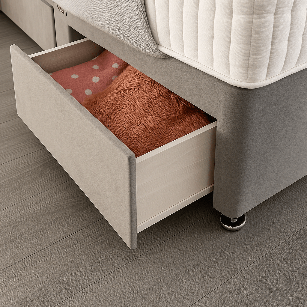 Aqua Divan Bed Set with Drawer and Mattress Options - Barclay Beds