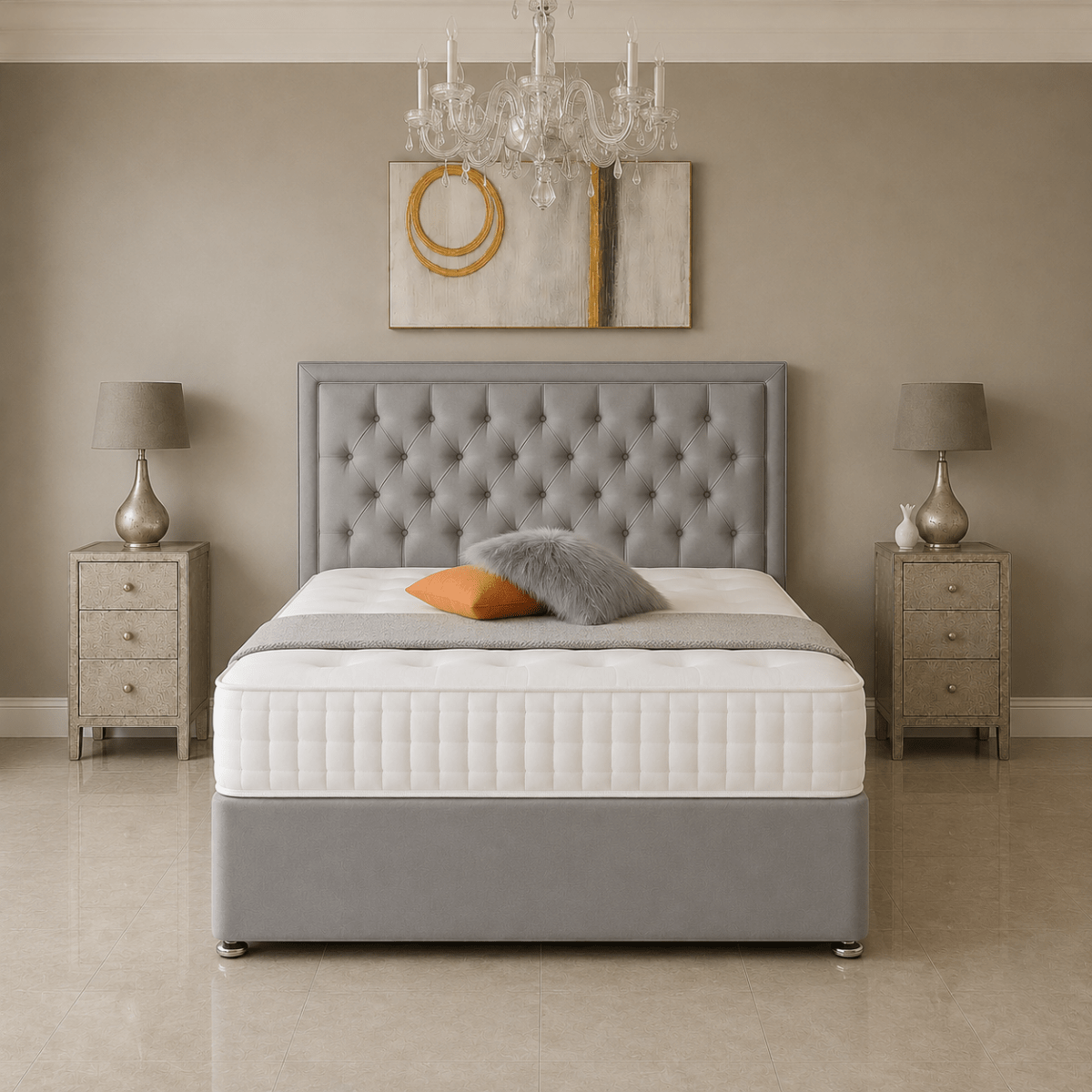 Aqua Divan Bed Set with Drawer and Mattress Options - Barclay Beds