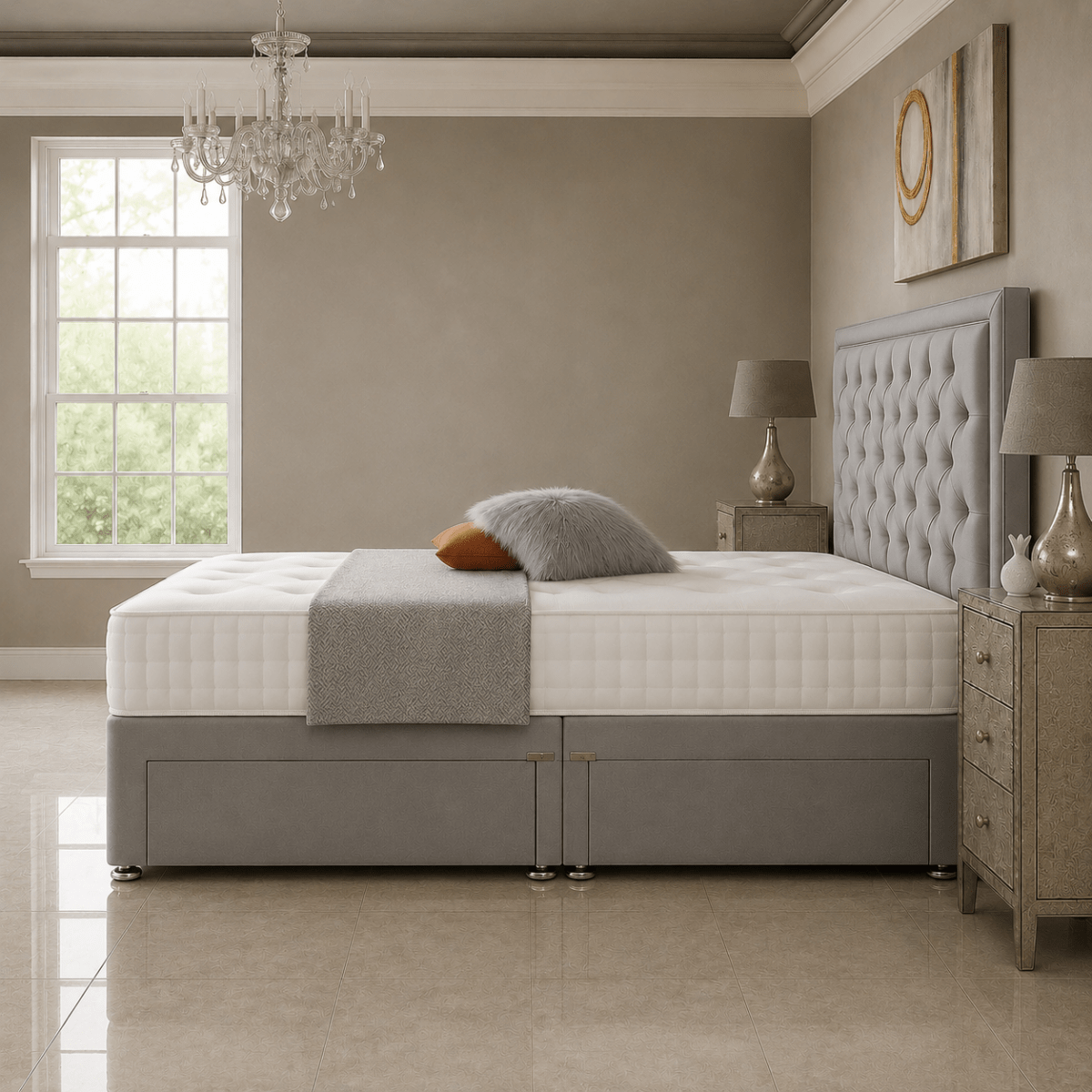 Aqua Divan Bed Set with Drawer and Mattress Options - Barclay Beds