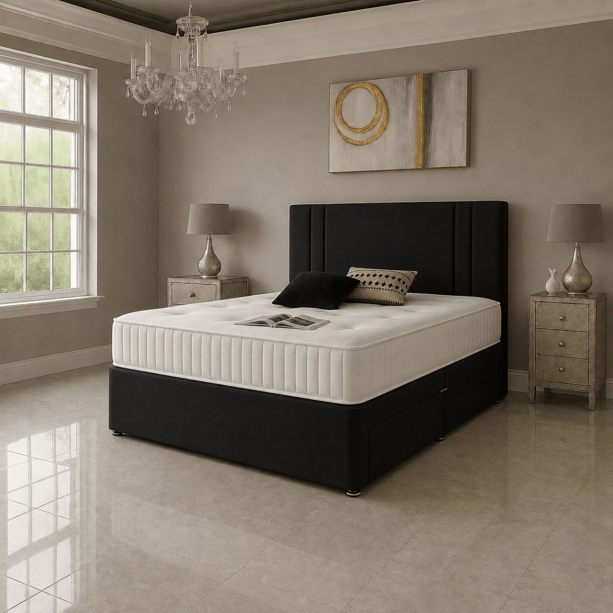Crown Divan Bed Set with Drawer and Mattress Options - Barclay Beds