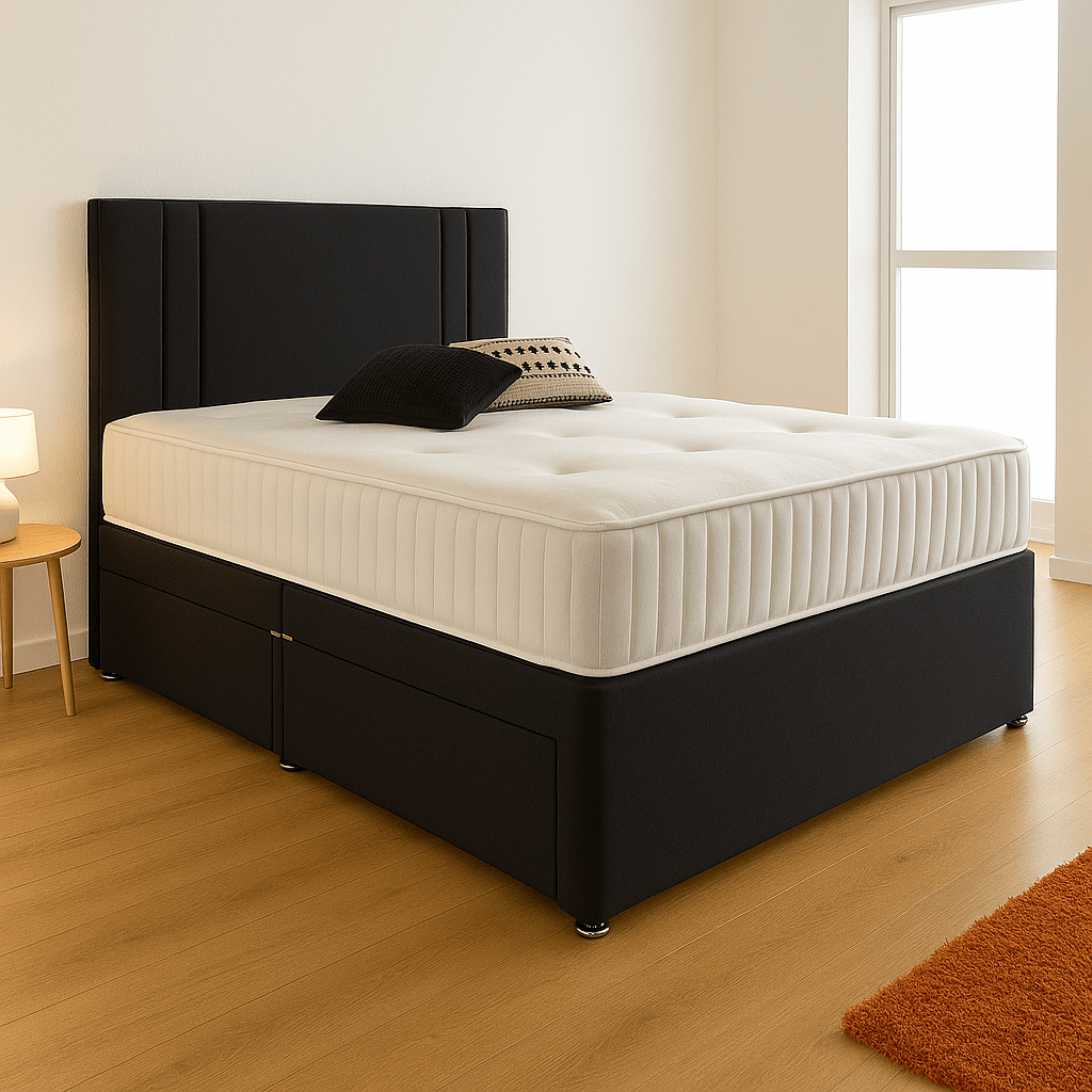 Crown Divan Bed Set with Drawer and Mattress Options - Barclay Beds