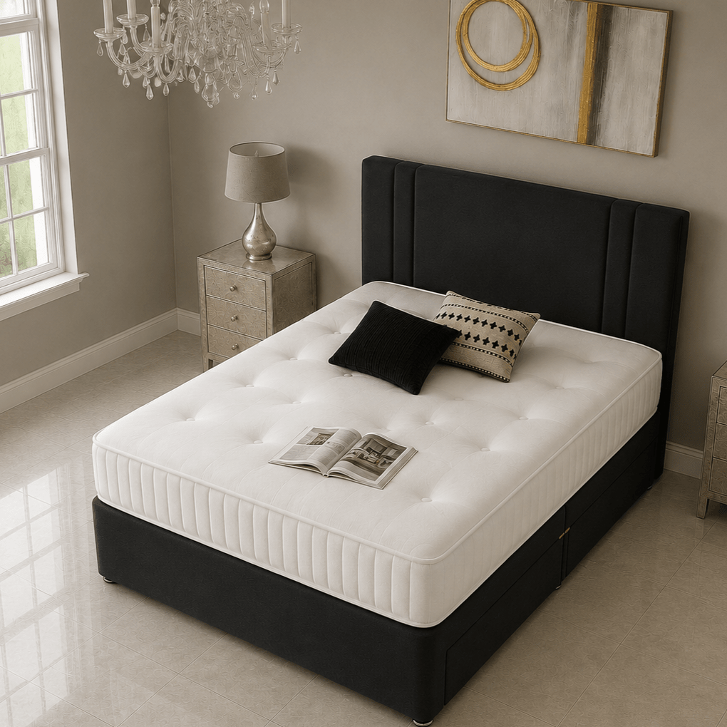 Crown Divan Bed Set with Drawer and Mattress Options - Barclay Beds