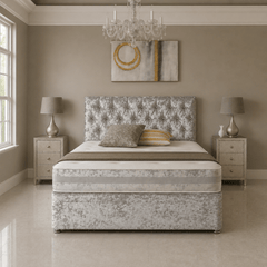 Crushed Divan Bed Set with Drawer and Mattress Options - Barclay Beds