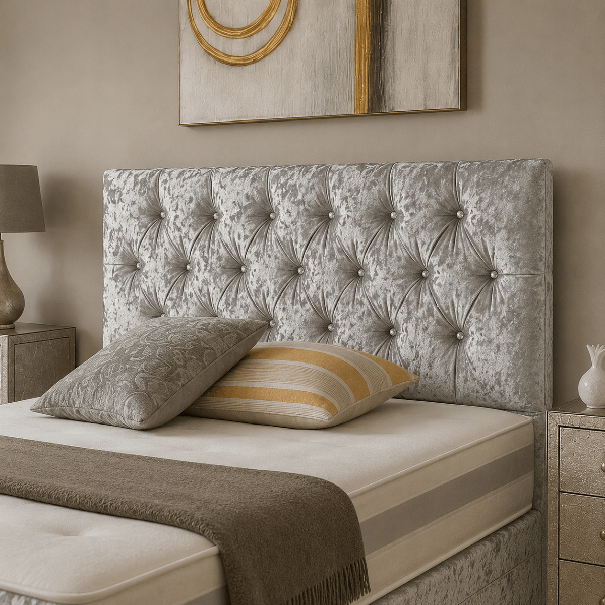 Crushed Divan Bed Set with Drawer and Mattress Options - Barclay Beds