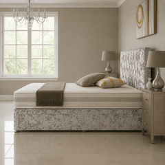 Crushed Divan Bed Set with Drawer and Mattress Options - Barclay Beds