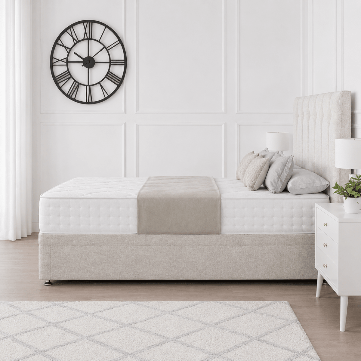 Florence Ottoman Storage Divan Bed With Headboard - Barclay Beds