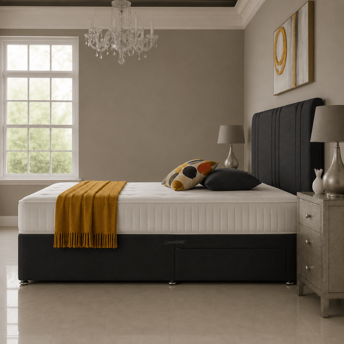 Lotus Divan Bed Set with Drawer and Mattress Options - Barclay Beds