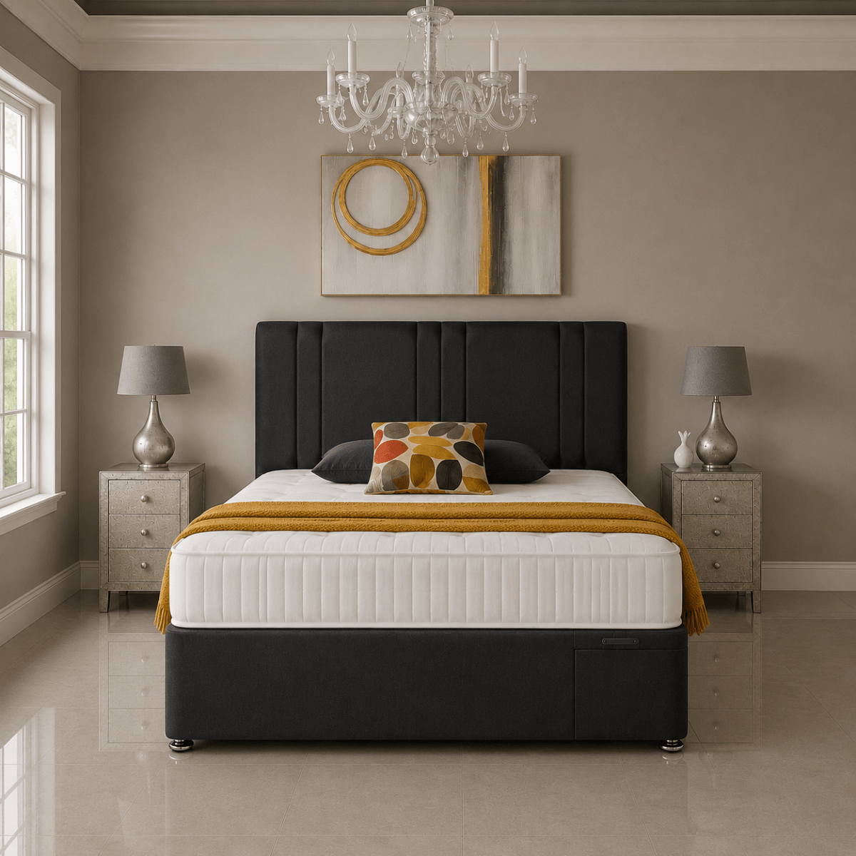 Lotus Divan Bed Set with Drawer and Mattress Options - Barclay Beds