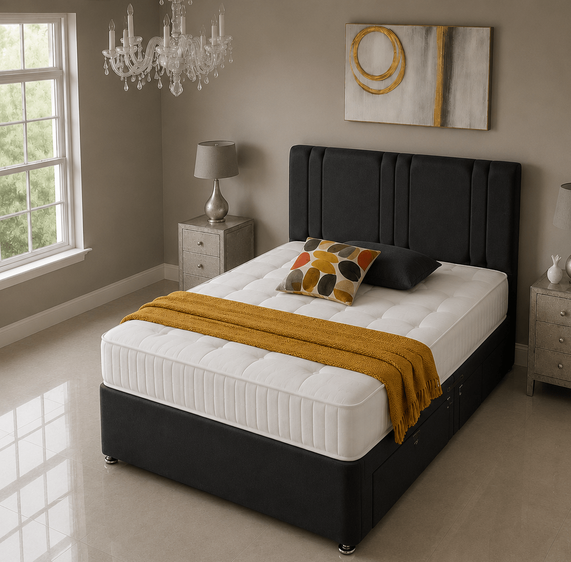 Lotus Divan Bed Set with Drawer and Mattress Options - Barclay Beds