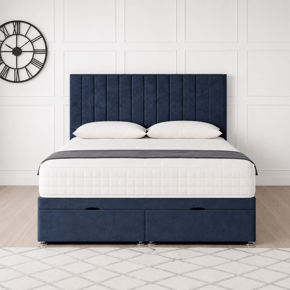 Milano Ottoman Divan Bed with Headboard - Barclay Beds