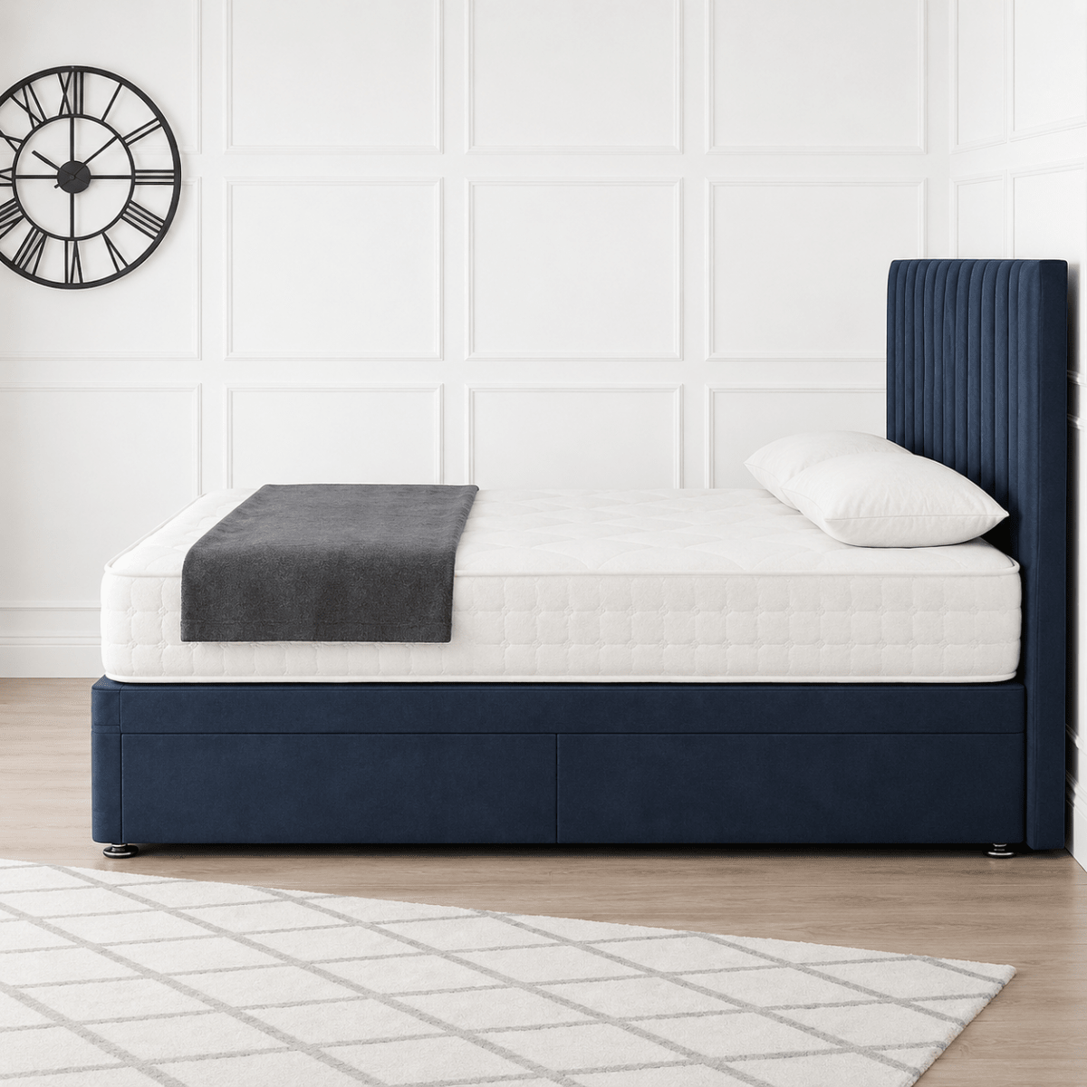 Milano Ottoman Divan Bed with Headboard - Barclay Beds