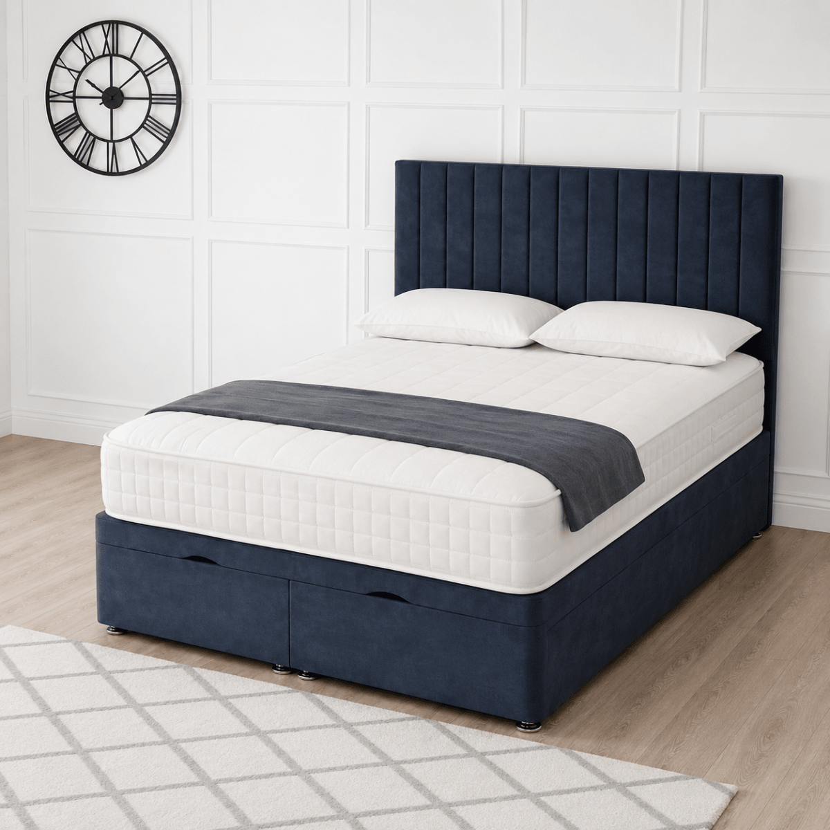 Milano Ottoman Divan Bed with Headboard - Barclay Beds
