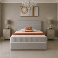 Paneled Divan Bed Set with Drawer and Mattress Options - Barclay Beds