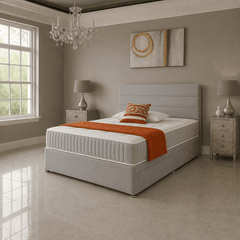 Paneled Divan Bed Set with Drawer and Mattress Options - Barclay Beds
