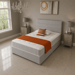 Paneled Divan Bed Set with Drawer and Mattress Options - Barclay Beds