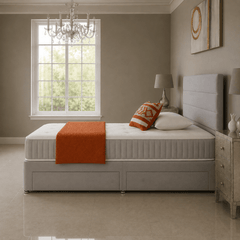 Paneled Divan Bed Set with Drawer and Mattress Options - Barclay Beds