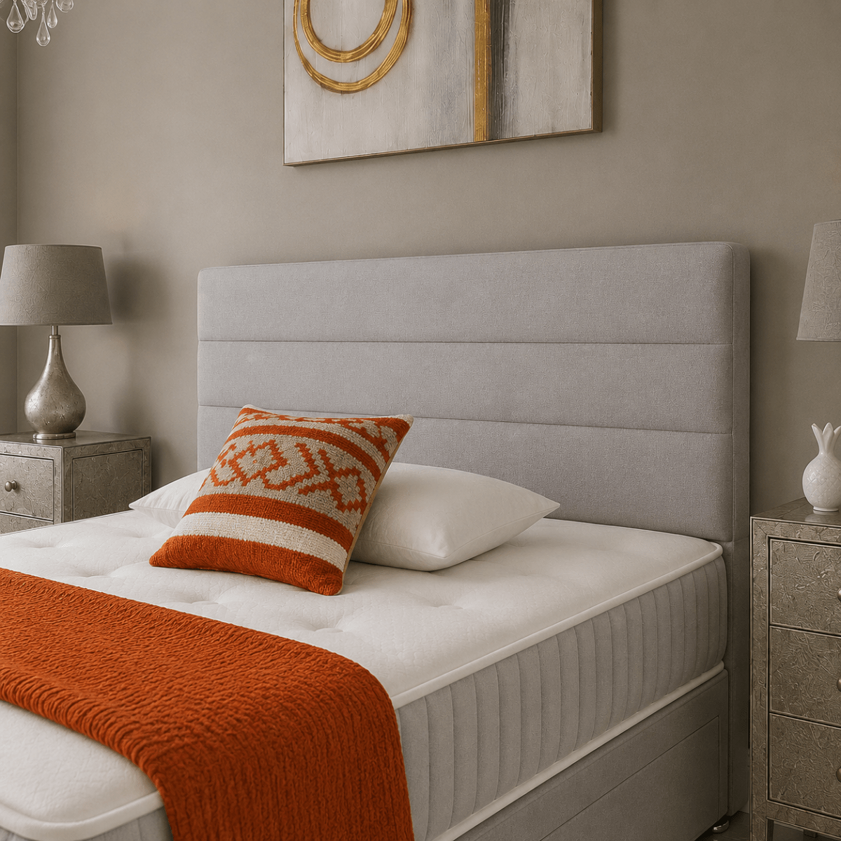 Paneled Divan Bed Set with Drawer and Mattress Options - Barclay Beds