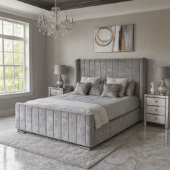 Paneled Winged Bed Frame - Barclay Beds