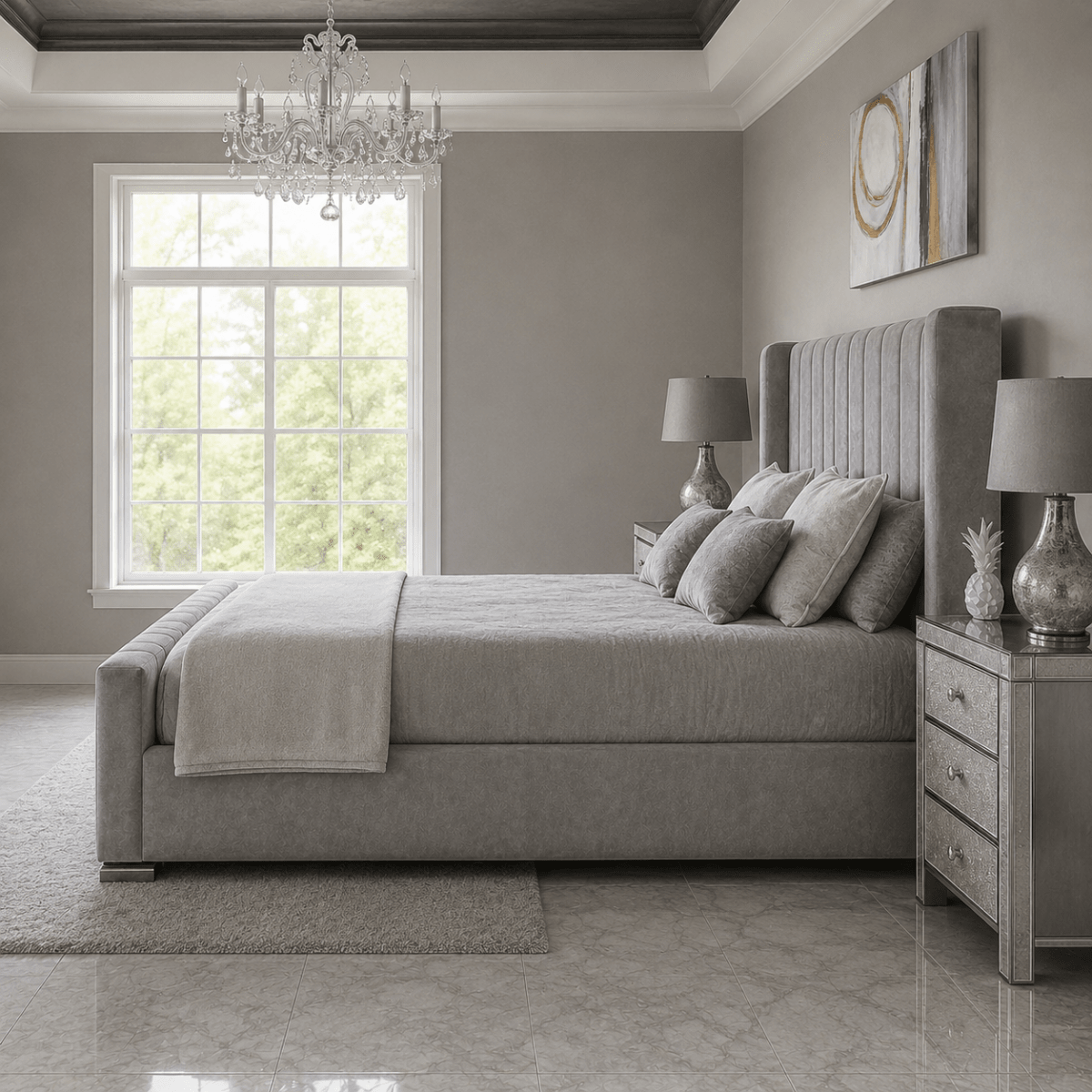 Paneled Winged Bed Frame - Barclay Beds