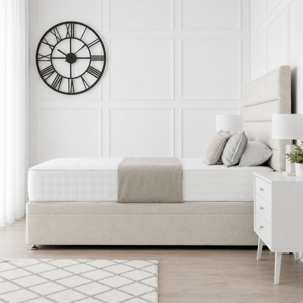 Paris Ottoman Storage Divan Bed With Headboard - Barclay Beds