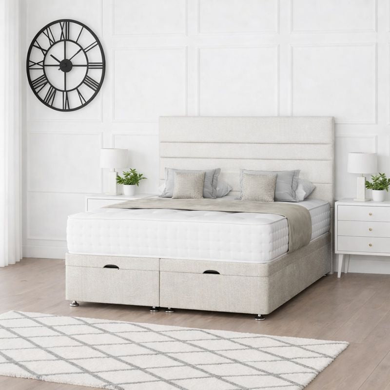 Paris Ottoman Storage Divan Bed With Headboard - Barclay Beds