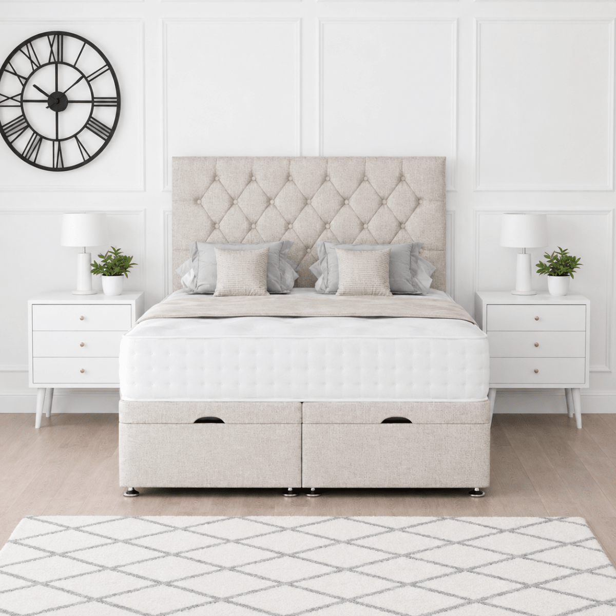 Princess Ottoman Storage Divan Bed With Headboard - Barclay Beds