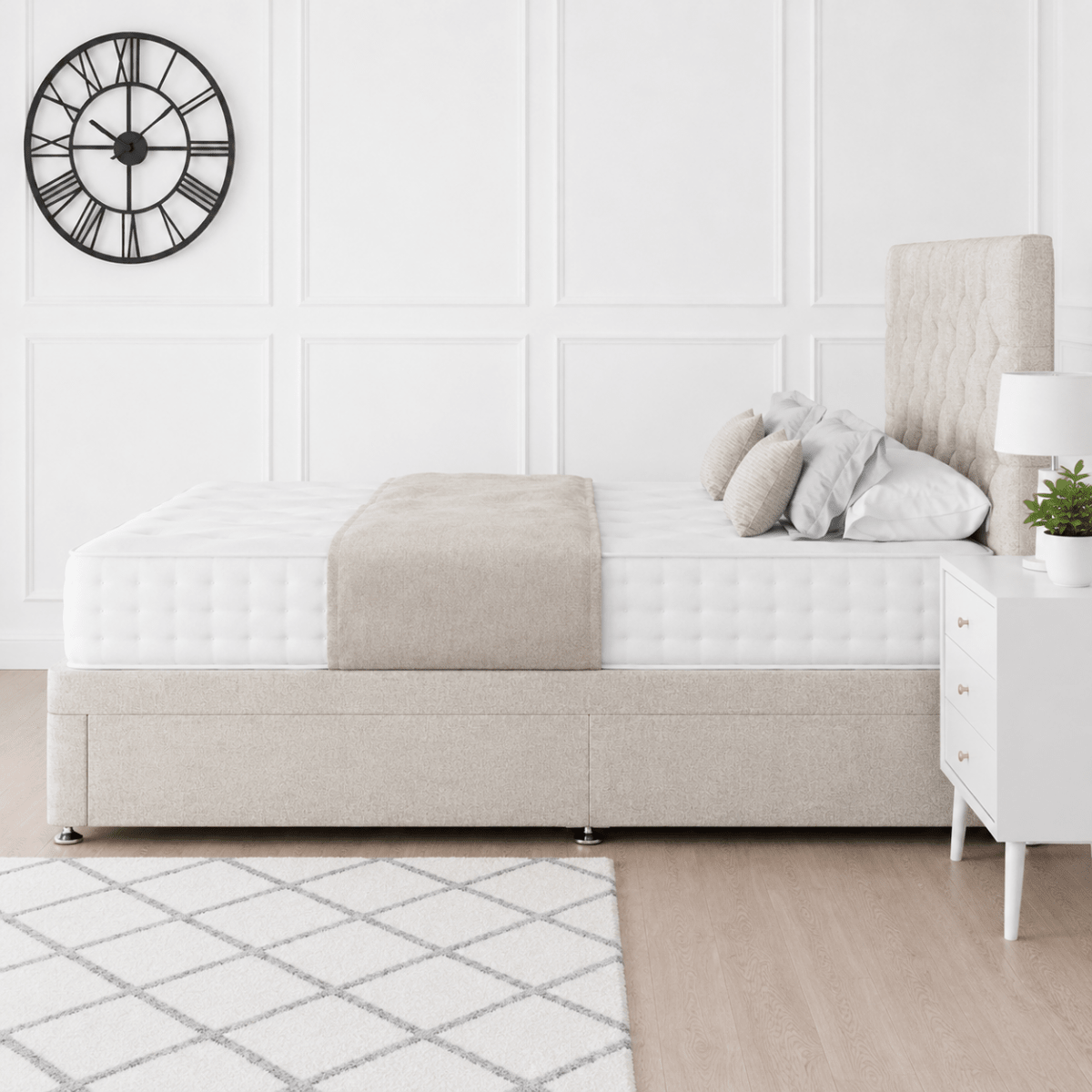 Princess Ottoman Storage Divan Bed With Headboard - Barclay Beds