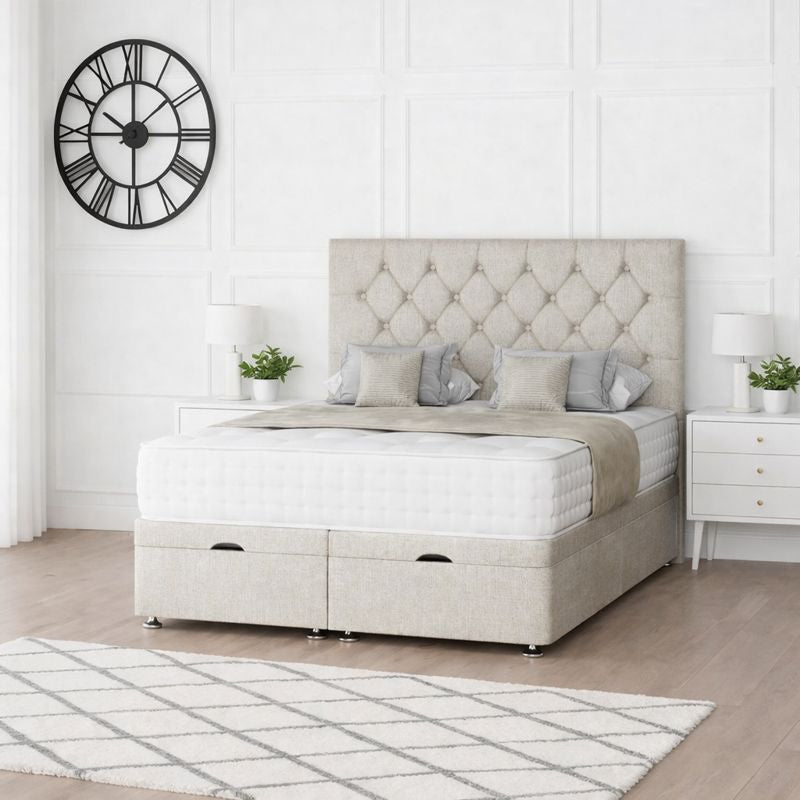 Princess Ottoman Storage Divan Bed With Headboard - Barclay Beds