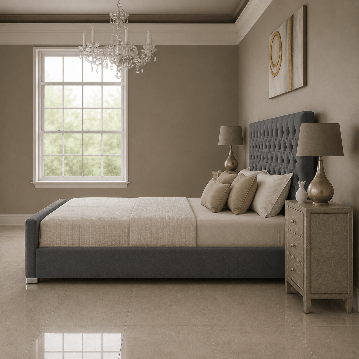 Rio Upholstered Plush Velvet Ottoman Bed With Gas Lift Storage - Barclay Beds