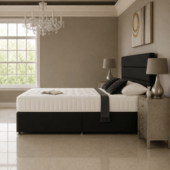 Twin Paneled Divan Bed Set with Drawer and Mattress Options - Barclay Beds