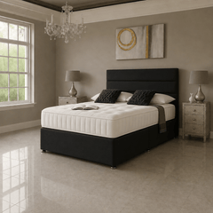Twin Paneled Divan Bed Set with Drawer and Mattress Options - Barclay Beds