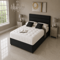 Twin Paneled Divan Bed Set with Drawer and Mattress Options - Barclay Beds