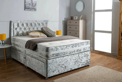 Crushed Divan Bed Set with Drawer and Mattress Options