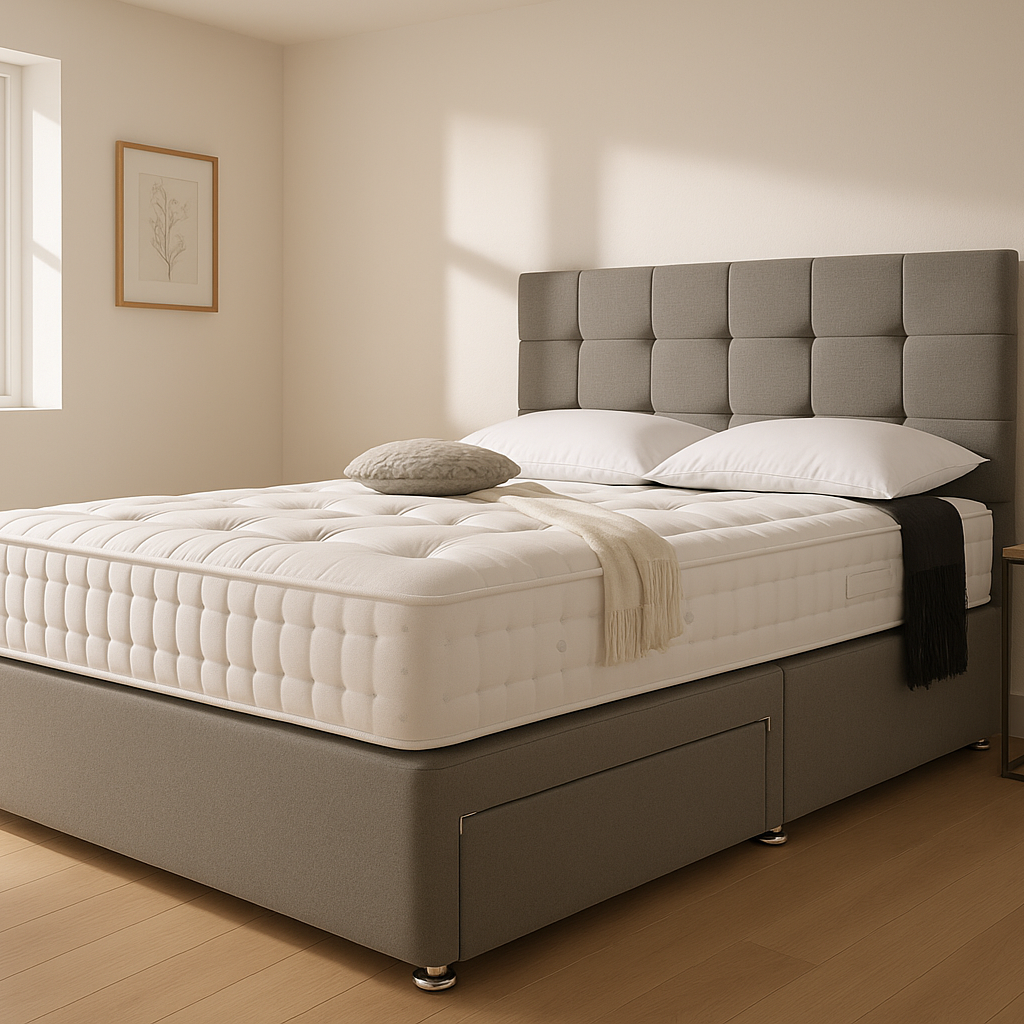 Cubic Divan Bed Set with Drawer and Mattress Options