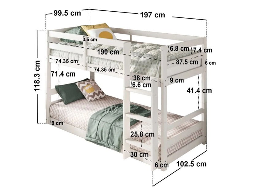 Aarhus Low Detachable Bunk Bed - Barclay Beds