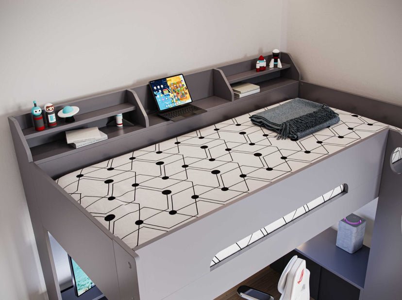 Apex Gaming High Sleeper With Desk - Barclay Beds