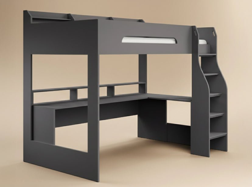 Apex Gaming High Sleeper With Desk - Barclay Beds