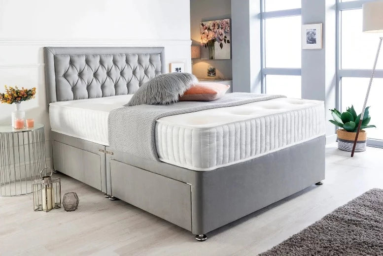 Aqua Divan Bed Set with Drawer and Mattress Options