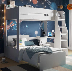 Drammen Shaped Bunk Bed with Desk - Barclay Beds