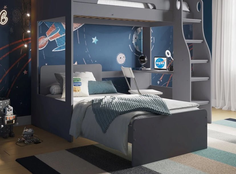 Drammen Shaped Bunk Bed with Desk - Barclay Beds