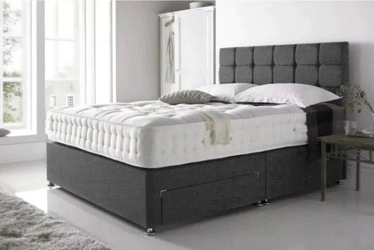 Cubic Divan Bed Set with Drawer and Mattress Options