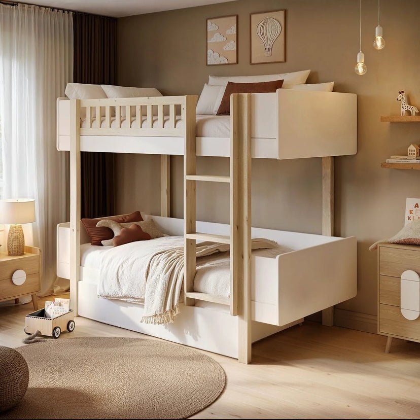 Larvik Scandinavian Pine Bunk Bed with Storage - Barclay Beds