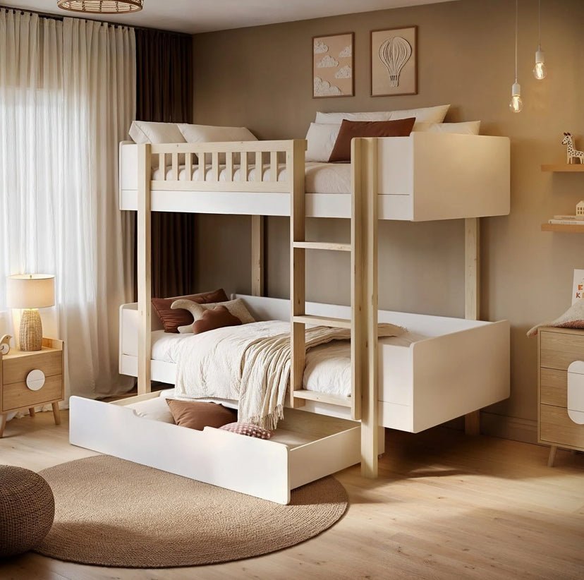 Larvik Scandinavian Pine Bunk Bed with Storage - Barclay Beds