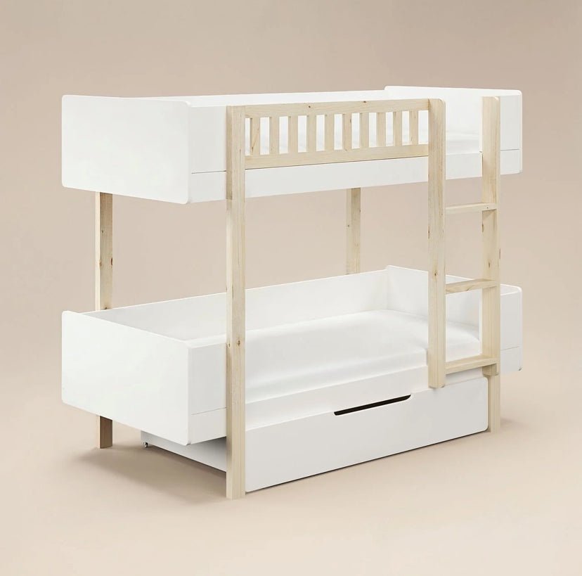 Larvik Scandinavian Pine Bunk Bed with Storage - Barclay Beds