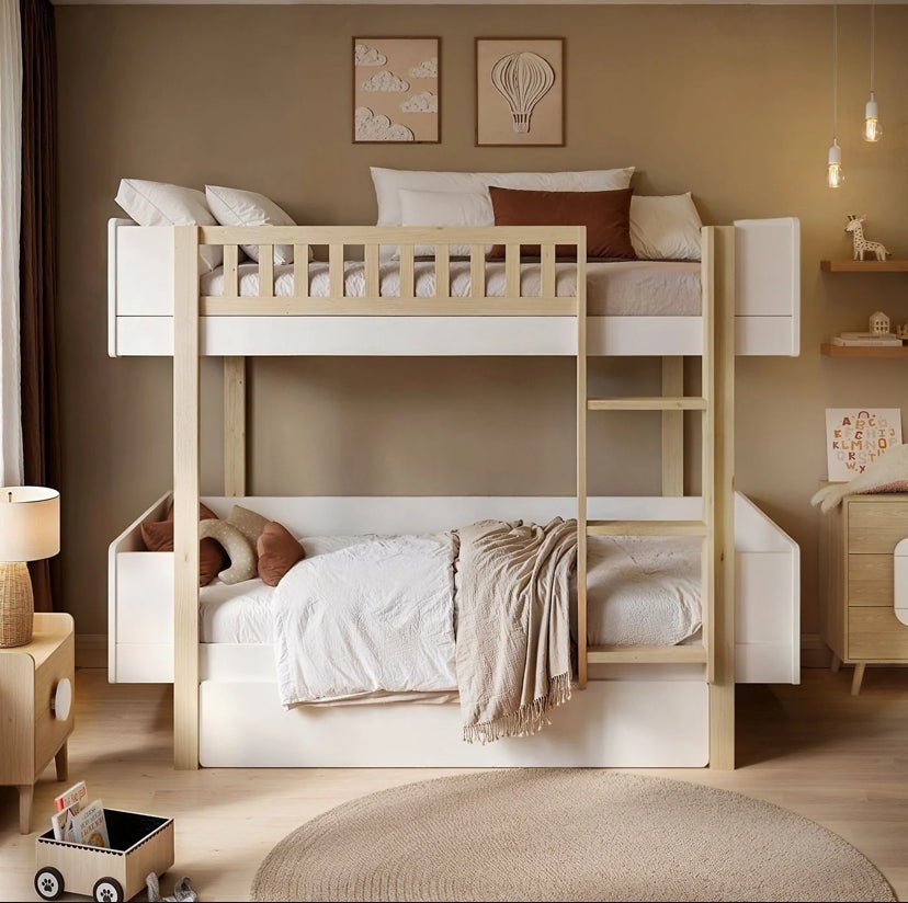 Larvik Scandinavian Pine Bunk Bed with Storage - Barclay Beds
