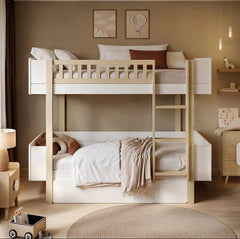 Larvik Scandinavian Pine Bunk Bed with Storage - Barclay Beds