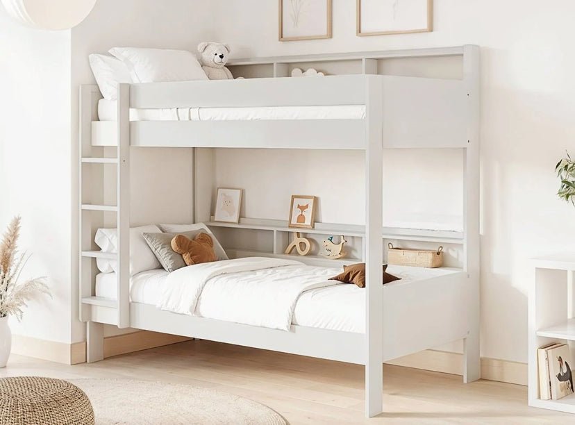 Lund Solid Wood Bunk Bed with Shelves - Barclay Beds